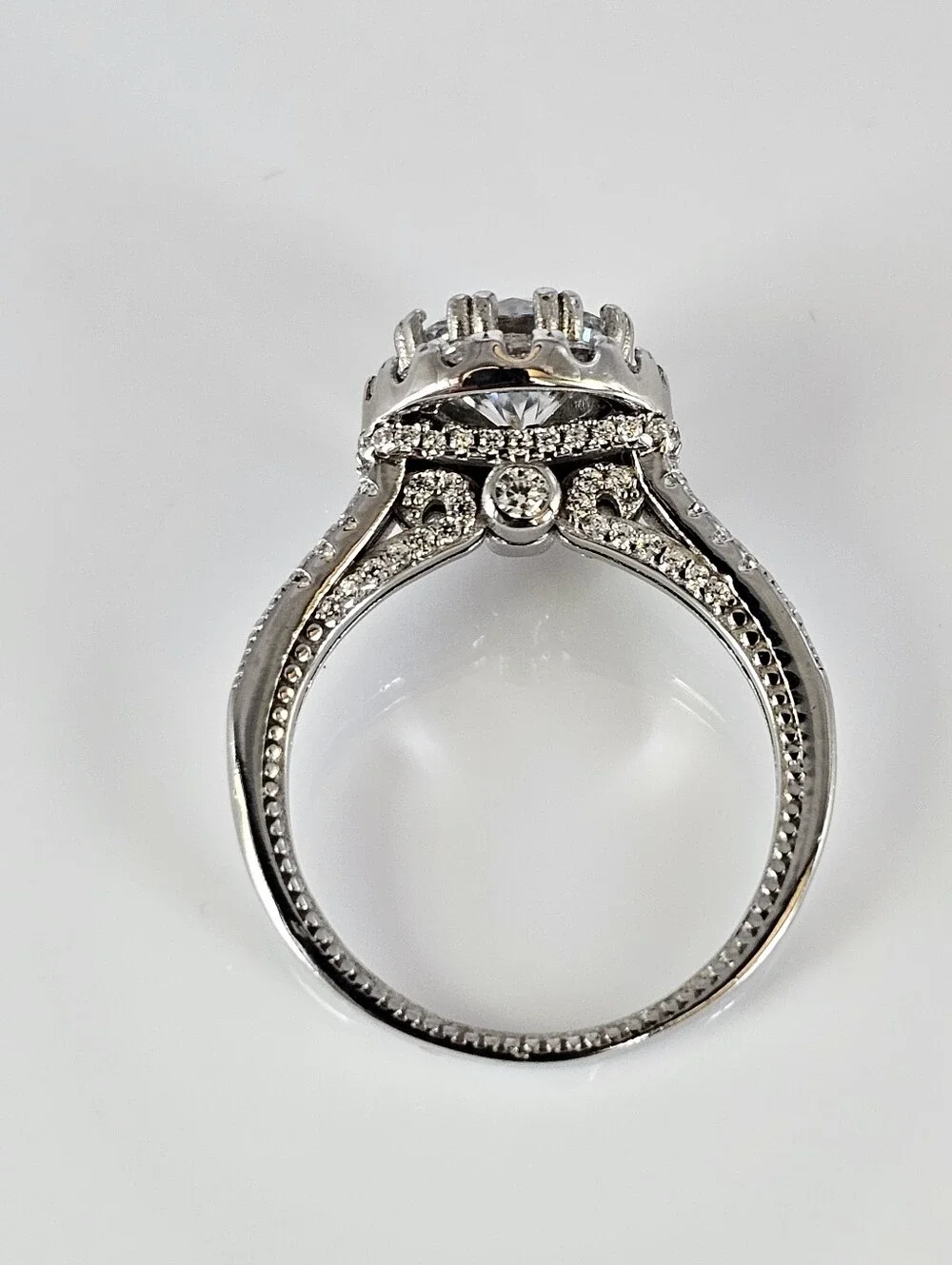 Genuine Moissanite 3 Carat Ring 18K White Gold Vermeil Size 8!